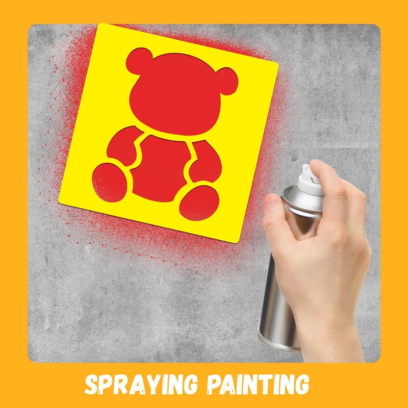 TMTECHJS 24 Piece Stencils for Kids Stencils for Painting Sidewalk Chalk Stencil Outdoor Garden Themed Stencil Kids Style Collection-6in - Image 4
